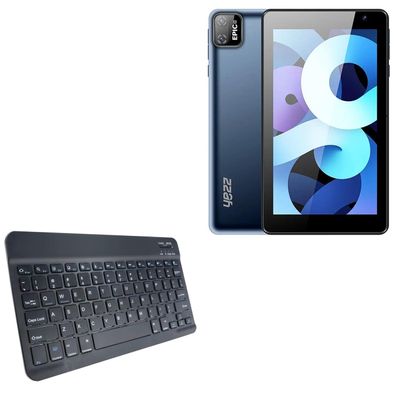 BoxWave Keyboard Compatible with Yezz Epic 3 - SlimKeys Bluetooth Keyboard, Portable Thin with Chiclet-Style Keys - Jet Black