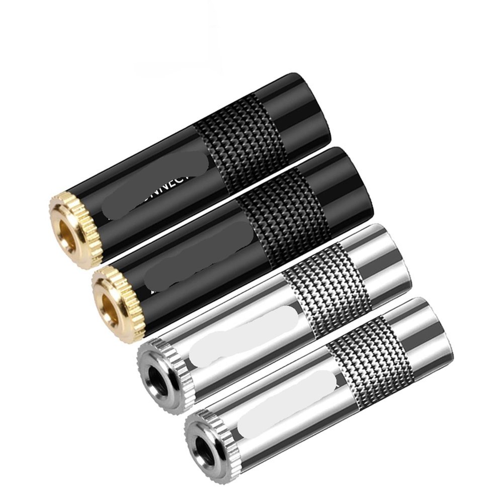 100PCS Audio 3.5MM Jack 3 Poles Stereo Female Connector 1/8" Headphone Jack 3.5MM Wire Connector Earphone Adapter (Color : 50xBlack 50xSilver)