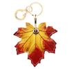 BORKUANA Leather Keychain Holder Case Compatible with Apple AirTag, Cute Protective Air Tag Cover with Keychain Ring, Anti-Scratch Finder GPS Tracker Case for Wallet Keys(Maple Leaves) view 1