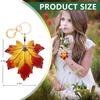 BORKUANA Leather Keychain Holder Case Compatible with Apple AirTag, Cute Protective Air Tag Cover with Keychain Ring, Anti-Scratch Finder GPS Tracker Case for Wallet Keys(Maple Leaves) view 2