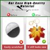 BORKUANA Leather Keychain Holder Case Compatible with Apple AirTag, Cute Protective Air Tag Cover with Keychain Ring, Anti-Scratch Finder GPS Tracker Case for Wallet Keys(Maple Leaves) view 4