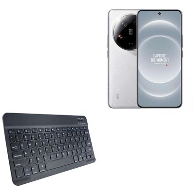 BoxWave Keyboard Compatible with Xiaomi 14 Ultra - SlimKeys Bluetooth Keyboard, Portable Thin with Chiclet-Style Keys - Jet Black
