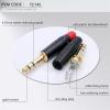 100Pcs Stereo 6.35MM Jack 6.3MM Male Plug Soldering Wire Connector 1/4 Inch Stereo Microphone Plug Jack Connector (Color : Black) view 3