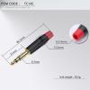 100Pcs Stereo 6.35MM Jack 6.3MM Male Plug Soldering Wire Connector 1/4 Inch Stereo Microphone Plug Jack Connector (Color : Black) view 4