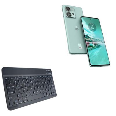 BoxWave Keyboard Compatible with Motorola Edge 40 Neo - SlimKeys Bluetooth Keyboard, Portable Thin with Chiclet-Style Keys - Jet Black