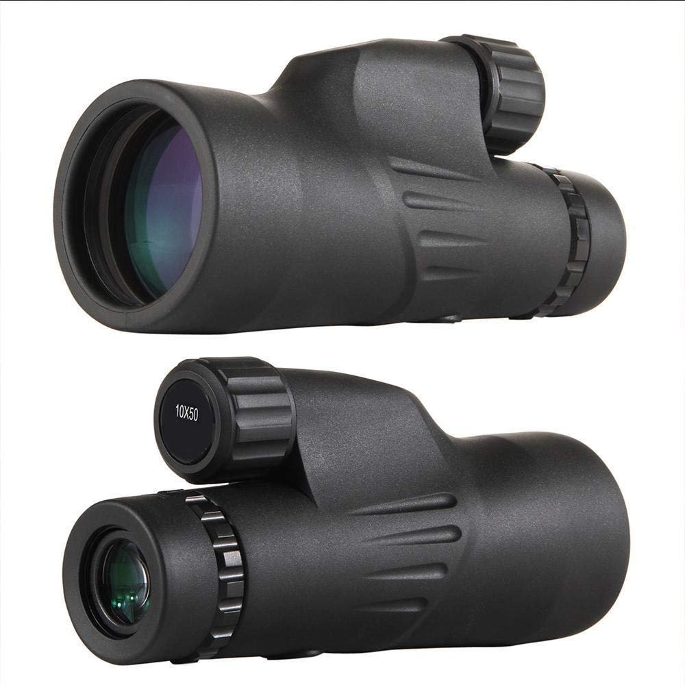 10x50 Built-in Reticle Rangefinder Monocular Telescope Waterproof Nitrogen Camping Scopes with Bak4 Prism