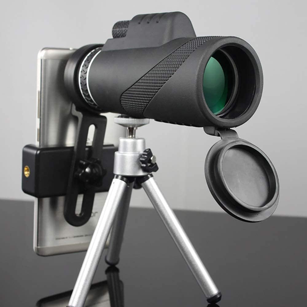 40x60 Monocular Telescope for Smartphone, Hd Handheld Telescope with Smartphone Adapter Tripod Day & Low BAK4 Prism Suit for Hiking Camping Bird Watching