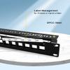 Enmane 24Port Blank Keystone Patch Panel 1U 19" for Rackmount & Wall Mount Shielded with Cable Support Bar&Cat7 Keystone Jack Tool-Less RJ45 Keystone Jack view 2