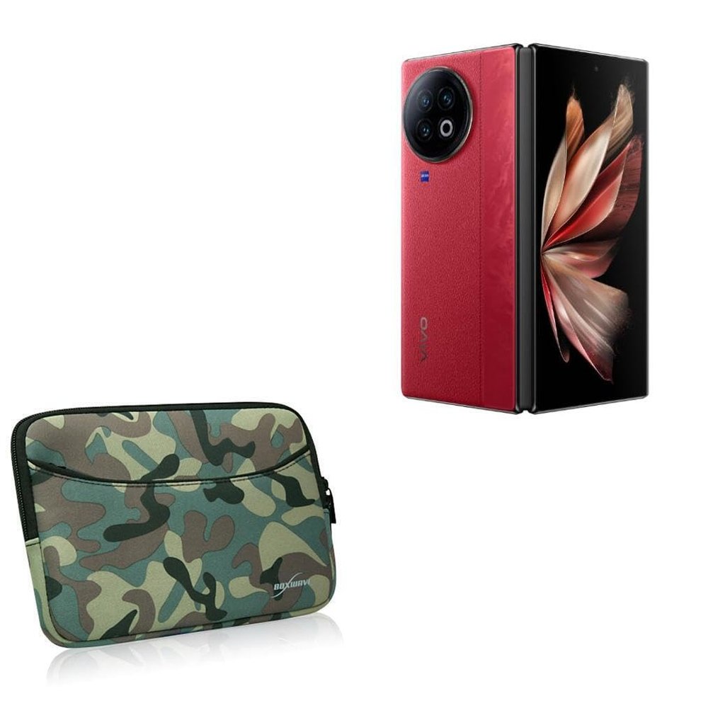 BoxWave Case Compatible with vivo X Fold2 - Camouflage Suit with Pocket, Neoprene Camo Suit Zipper Pocket for Storage