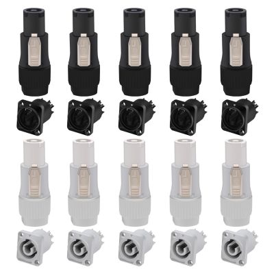 10Pcs/lot 3 PIN AC Powercon Connector Male Plug NAC3FCA NAC3FCB AC Power Plug 20A/250V for Stage Light LED Screen Blue/White (Color : 5xE1015 5xE1016)