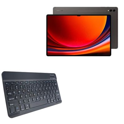 BoxWave Keyboard Compatible with Samsung Galaxy Tab S9 Ultra - SlimKeys Bluetooth Keyboard, Portable Thin with Chiclet-Style Keys - Jet Black