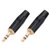 100PCS 3.5MM 3 Poles Stereo Male Plug Soldering 3 Pins 3.5MM Stereo Plug DIY Headphone Jack Wire Connector (Color : Black) view 1