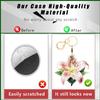 BORKUANA Leather Keychain Holder Case Compatible with Apple AirTag, Cute Protective Air Tag Cover with Keychain Ring, Anti-Scratch Finder GPS Tracker Case for Wallet Keys(Flower) view 4