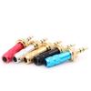 10Pcs Mini Jack 3.5 Mm 3 Pole Stereo Jack Plug Screw Lock Soldering Audio 3 Pin 3.5mm Connector for DIY Stereo Headset Earphone (Color : Mixed Colors) view 4
