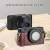 Andoer Digital Camera Protective Case PU Leather Camera Storage Bag with Removable Shoulder Strap Compatible with Sony ZV1, Brown view 4