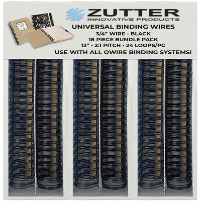 Zutter Binding Wires - Black Bundle Pack - Use with Any and All owire Binding Systems! (Zutter Binding Wires 3/4" - Black 18 Piece Bundle Pack)