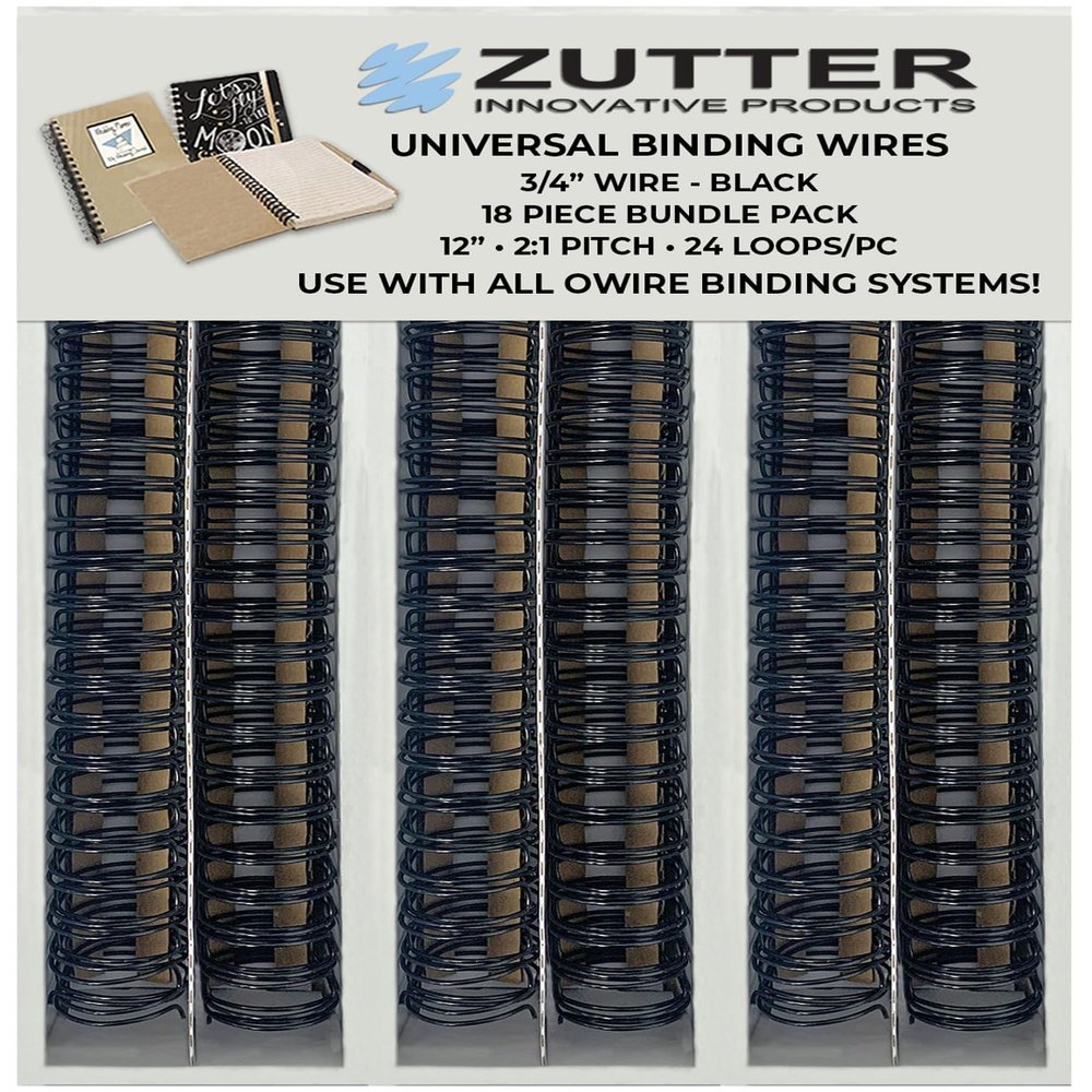 Zutter Binding Wires - Black Bundle Pack - Use with Any and All owire Binding Systems! (Zutter Binding Wires 3/4" - Black 18 Piece Bundle Pack)