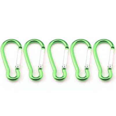 Jemora 5pcs Aluminum Alloy Carabiner Spring Clip Hook Spring-Loaded Kettle Hook for Camping Hiking