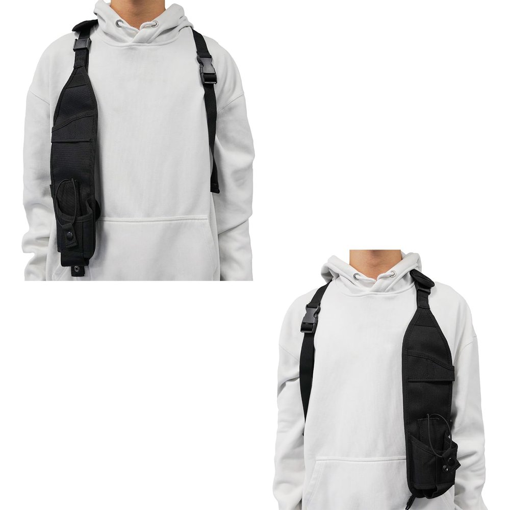 KUNN Universal Right Side Radio Shoulder Harness Holster + Universal Left Side Radio Shoulder Harness Holster