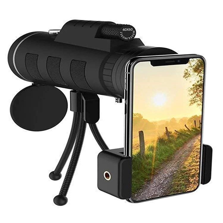 HD Monocular Telescope for Mobile Phone Telephoto with Smartphone Adapter Tripod Suit for Hiking Camping Bird Watching