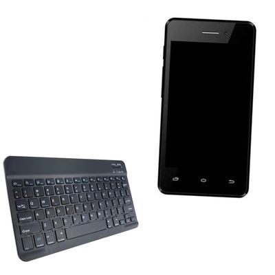BoxWave Keyboard Compatible with QMobile Noir S4 - SlimKeys Bluetooth Keyboard, Portable Thin with Chiclet-Style Keys - Jet Black
