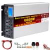 4000W 5000W 6000W 8000W Pure Sine Wave Inverter 12V 24V to110V 220V car Converter with LCD Display,2 AC Outlets and 1 USB Port-Remote Control, for Trucks, Camping, Emergencies, etc (Color : 6000W, S view 1