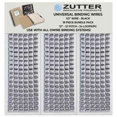 Zutter Binding Wires - Black Bundle Pack - Use with Any and All owire Binding Systems! (Zutter Binding Wires 1/2" - Black 18 Piece Bundle Pack)