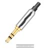 10Pcs/lot Copper Audio Jack 3.5mm 3 Poles Stereo Connector Earphone Jack 3.5mm Male Plug with Tail Plug (Color : Silver-Black Tail) view 1