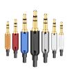 10Pcs/lot Copper Audio Jack 3.5mm 3 Poles Stereo Connector Earphone Jack 3.5mm Male Plug with Tail Plug (Color : Silver-Black Tail) view 2