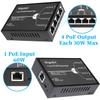 REVODATA Gigabit 4 Port 60W PoE Extender, 10/100/1000Mbps 1 in 4 Out PoE+ Repeater with 3 Mode Available, 60W 802.3BT Input, 802.3at Output 30W, 100m/250m PoE Extension for PoE Device (POE5004G-V2) view 2