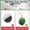 BORKUANA Leather Keychain Holder Case Compatible with Apple AirTag, Cute Protective Air Tag Cover with Keychain Ring, Anti-Scratch Finder GPS Tracker Case for Wallet Keys(Green Leaf) view 4