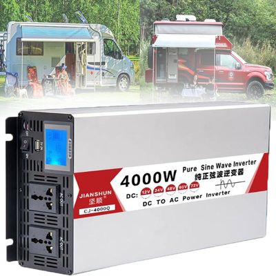 4000 5000 6000 8000 Watt Power Inverter Pure Sine Wave Inverter DC 12V 24V 48V 60V to AC 110V 220V Converter for Home RV Camping Power Inverter for Vehicles Car with LED Display,4000W-48Vto220V