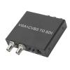 VGA CVBS to SDI Converter, Professional Aluminium Alloy VGA AV to Dual SDI Converter Adapter, Support SD 3G SDI 1080P (US Plug) view 1