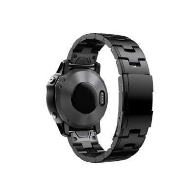 22mm 26mm Quick Fit Titanium Metal Watch Band Bracelet For Garmin Fenix 7X 7 6X Pro 5X Plus/Instinct/Epix Strap Wristband (Color : Black, Size : 22mm)