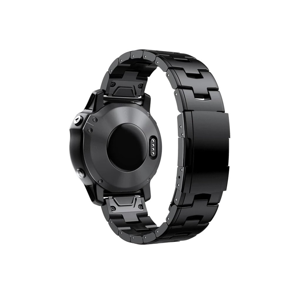 22mm 26mm Quick Fit Titanium Metal Watch Band Bracelet For Garmin Fenix 7X 7 6X Pro 5X Plus/Instinct/Epix Strap Wristband (Color : Black, Size : 22mm)