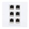 DirectNine Basics 6 Port Ethernet Wall Plate, 6 Female to Female Detachable Jack Wall Plate for Outlet Boxes, Avoid Clutter, Ethernet Cable Faceplates for Work Home, Generic2s0nkxpve6 view 1