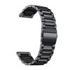 HOMSFOU 2pcs Stainless Steel Watch Strap Metal Buckle Compatible Replacement Band for Chain Style Design Black Suitable for Men and Women Easy Installation view 2