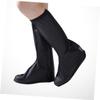 HOMSFOU Men's High-top Overshoes with Non-slip Rubber Sole Zippered Rain Shoe Covers for Xl Feet Durable and Reusable Rainproof Gear Black view 4