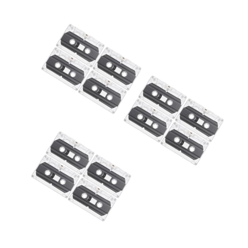 DOITOOL 12 Pcs DIY Recording Cassette Tapes 30-Minute Blank Audio Tapes Case for Long-Term Storage Visual
