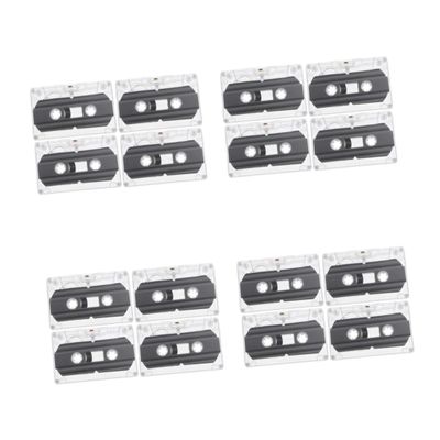 DOITOOL 16pcs Blank Audio Tapes Recordable Cassette Tapes for Music Lectures and DIY Projects Transparent Case for Easy Organization