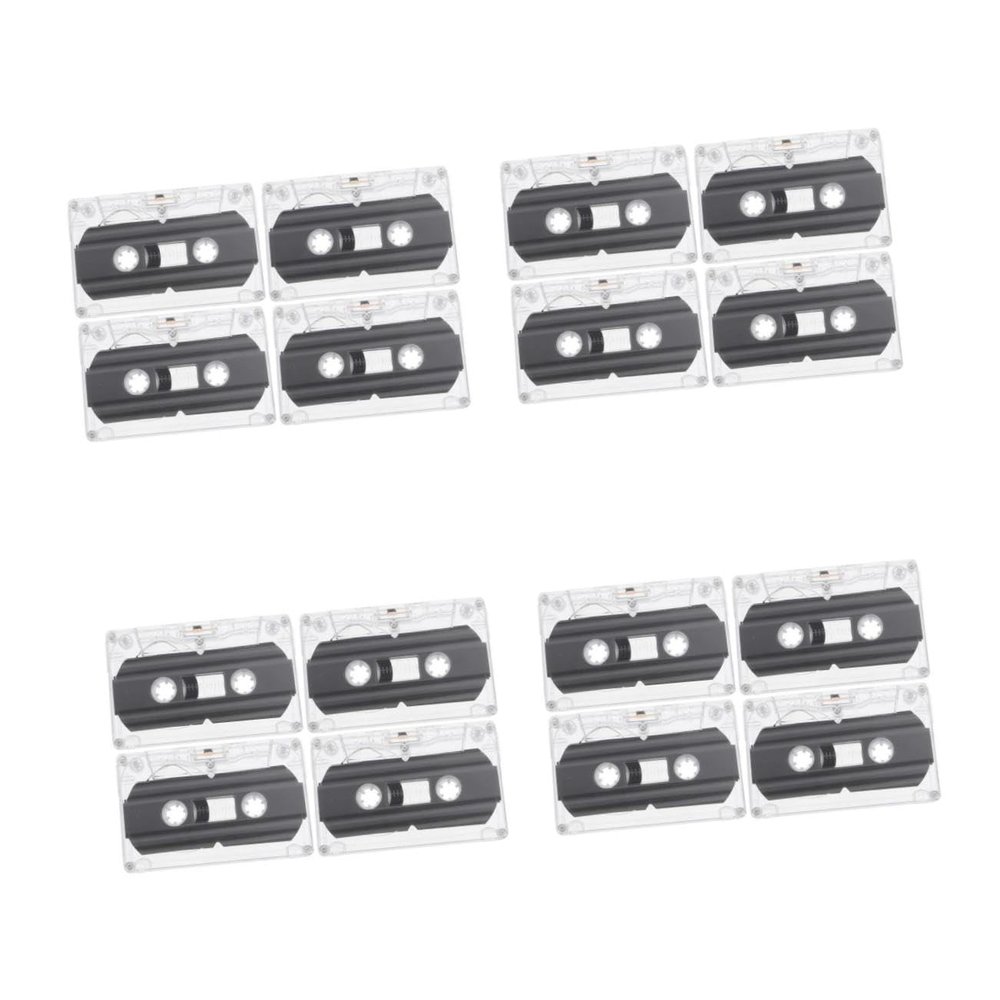 DOITOOL 16pcs Blank Audio Tapes Recordable Cassette Tapes for Music Lectures and DIY Projects Transparent Case for Easy Organization