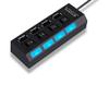 Pasuihcay USB4 Port 2 Splitter with Switch HUB 4-Hole Switch HUB USB2.0 hub Multifunction, black view 3