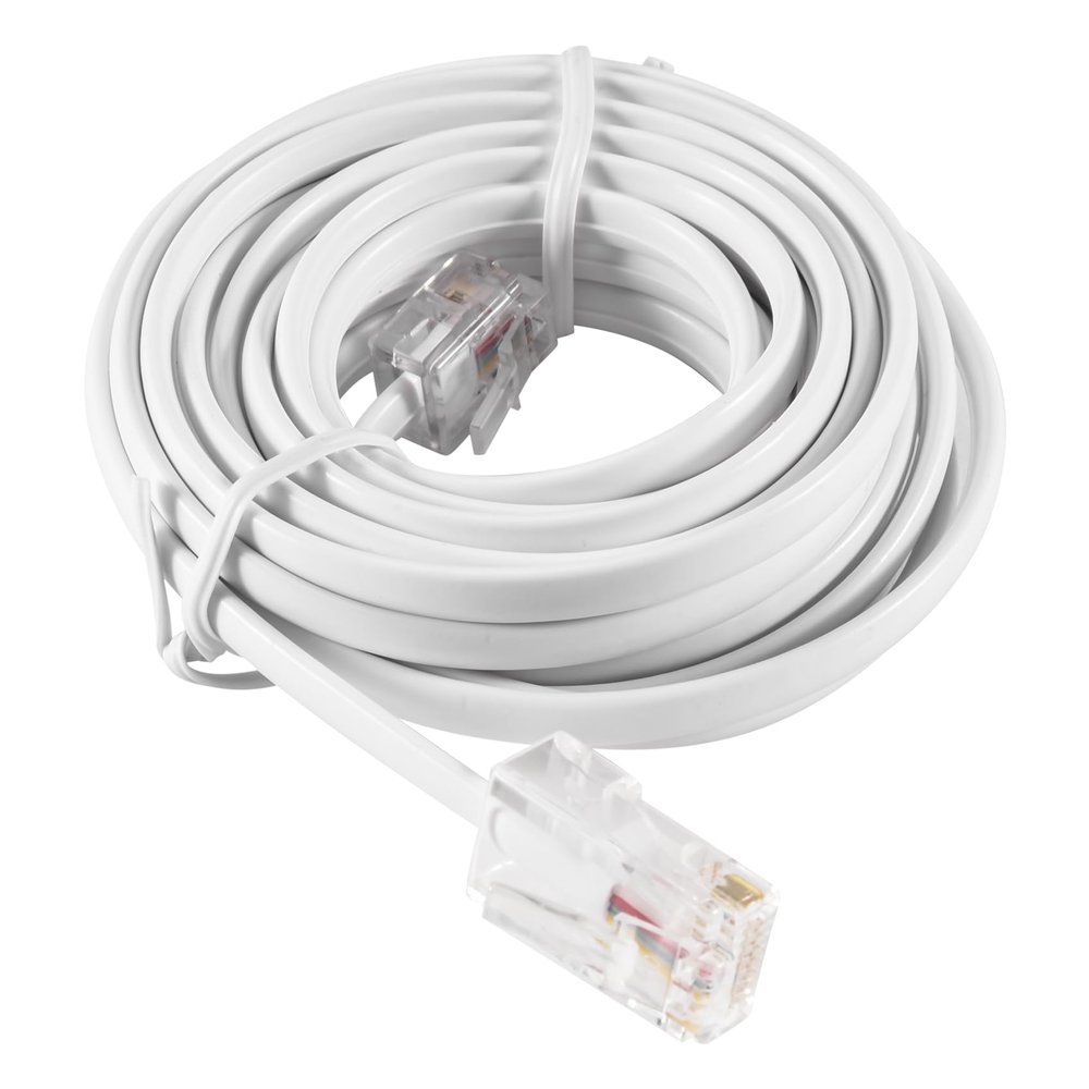 Pasuihcay RJ11 6P4C to RJ45 8P4C Modular Phone Internet Extension Cable 3 Meter, White