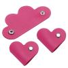MECCANIXITY Pack of 3 Leather Cable Straps Cable Ties, Rose Red Portable Leather Cord Organizer, Leather Wire Straps for Earphones USB Clips view 1