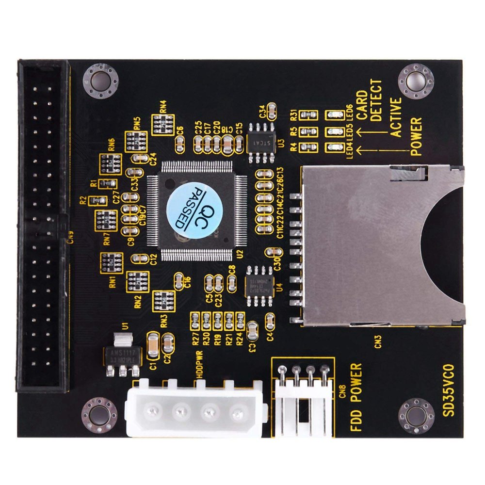 Pasuihcay SD SDHC SDXC MMC Card to IDE 40Pin 3.5inch Male Adapter, Black
