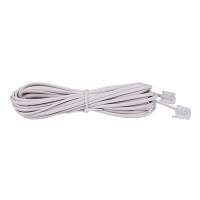 Pasuihcay 6P2C RJ11 Male to Male Plug Telephone Line Cable Wire 5M, Clear&White