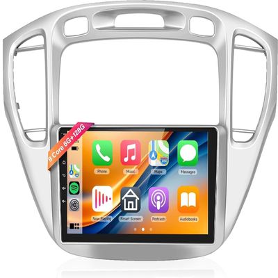 5GhzWiFi 8Core 6G 128G Android Car Stereo for Toyota Highlander 2000-2007 Radio with Wireless Carplay/Android Auto/9" 1280x720P Touch Screen DSP 36EQ/GPS/5.0 Bluetooth/FM RDS/AHD Backup Camera