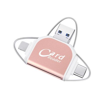4 in 1 Card Reader, Multi-Port 4 in1 Universal SD TF Card Reader, USB C SD TF Memory Card Reader, USB C Hub Multiport Adapter, 4-in-1 Universal Ccard Rreader for USB C Devices