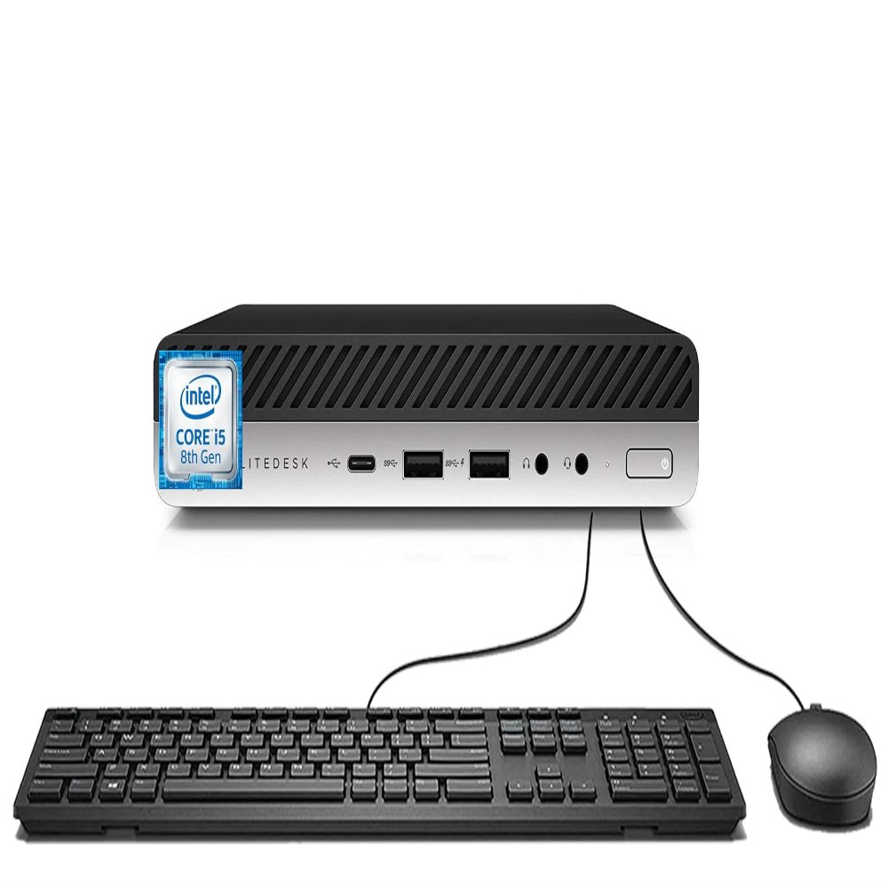 HP EliteDesk 800 G4 Desktop Mini PC Computer, Intel Core i5-8500T, 2.1 GHz, 16GB DDR4 RAM, 512GB SSD, Wi-Fi, VGA, USB 3.0 windows 11 Pro (Renewed)