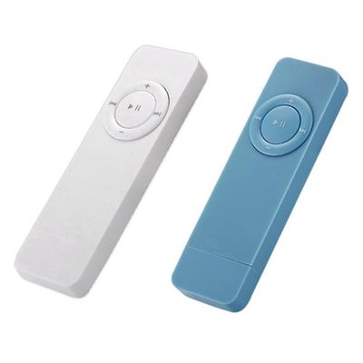 for 2Pcs Portable USB Sport U Disk Mini Mp3 Music Player Support 32GB TF Card(White Blue)